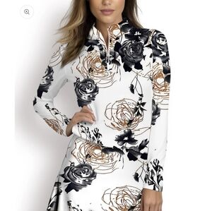 ACEGOLFS Botanical Energy Pullover UPF 50+ Pickleball Gold Tennis Nwt